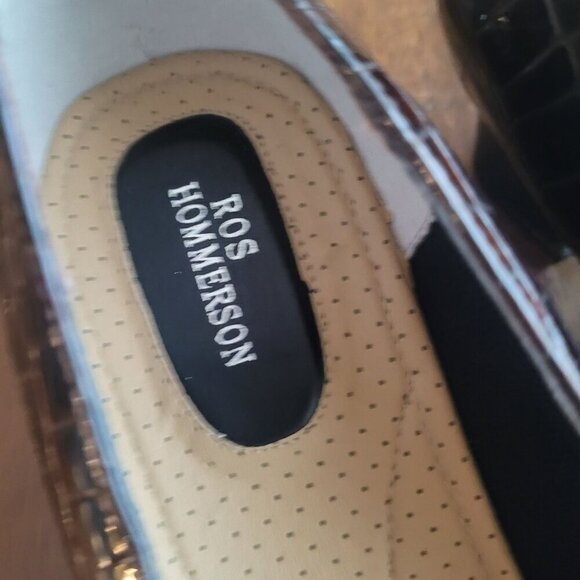 Ros Hommerson Brown Croc-Embossed Heels - Picture 5 of 5